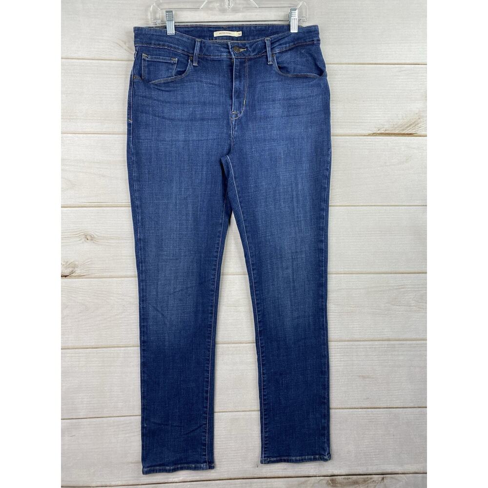 Levi's Womens Jeans Size 32 Dark Blue Denim Mid Rise Skinny Stretch Pockets